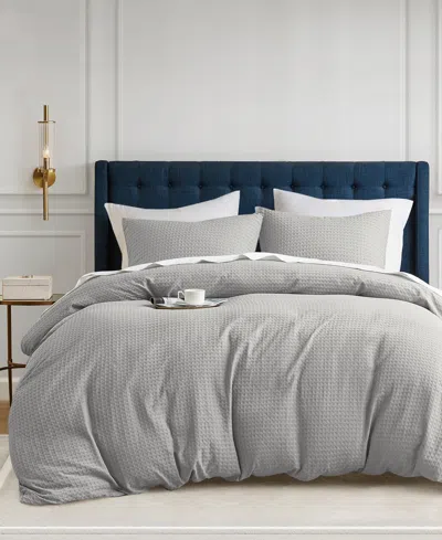 510 Design Mina Waffle Textured 2-pc. Duvet Cover Set, Twin/twin Xl In Light Gray