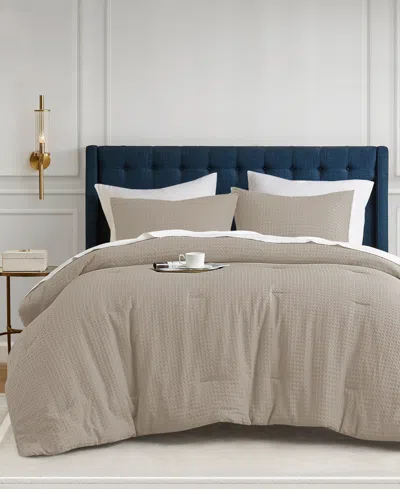 510 Design Mina Waffle Textured 3-pc. Comforter Set, King/california King In Neutral