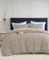 510 Design Mina Waffle Textured 3-pc. Duvet Cover Set, Full/queen In Neutral