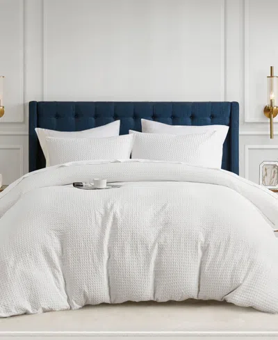 510 Design Mina Waffle Textured 3-pc. Duvet Cover Set, King/california King In Off-white