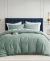 510 Design Mina Waffle Textured 3-pc. Duvet Cover Set, King/california King In Sage Green
