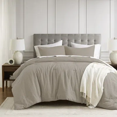 510 Design Mina Waffle Weave Textured Comforter Set In Neutral
