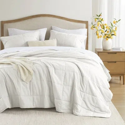 510 Design Mina Waffle Weave Textured Quilt Set In White