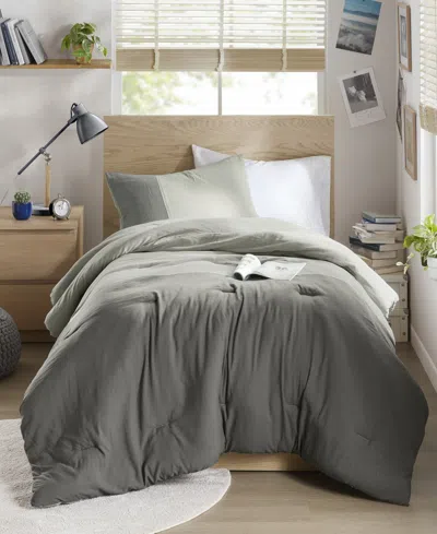 510 Design Miro Soft Washed Color Block 2-pc. Comforter Set, Twin/twin Xl In Grey