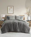510 Design Miro Soft Washed Color Block 3-pc. Comforter Set, King/california King In Grey