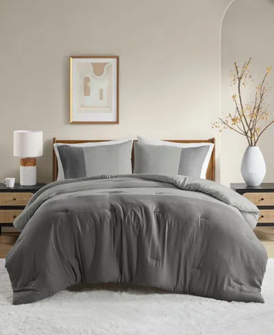 510 DESIGN MIRO SOFT WASHED COLOR BLOCK 3-PC. COMFORTER SET, FULL/QUEEN