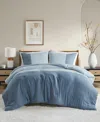 510 Design Miro Soft Washed Color Block 3-pc. Comforter Set, King/california King In Blue