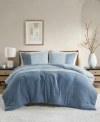 510 Design Miro Soft Washed Color Block Comforter Sets In Grey