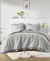510 Design Phoebe Diamond Quilted Ruffle Edge 3-pc. Comforter Set, King/california King In Grey