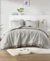 510 Design Phoebe Diamond Quilted Ruffle Edge 3-pc. Comforter Set, King/california King In Grey