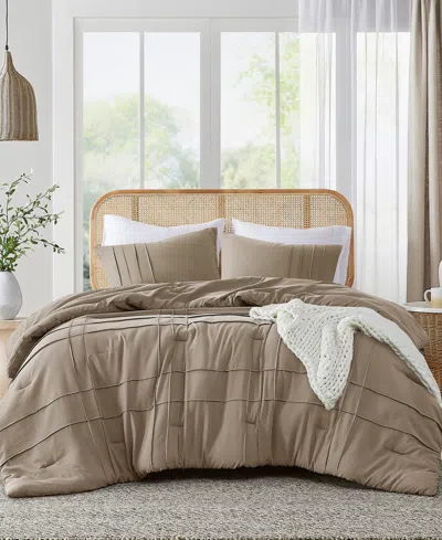510 Design Porter Pleated 3-pc. Duvet Cover Set, California King In Khaki