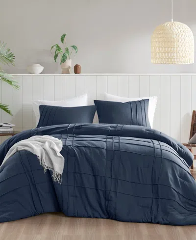 510 Design Porter Pleated 3-pc. Comforter Set, Full In Navy