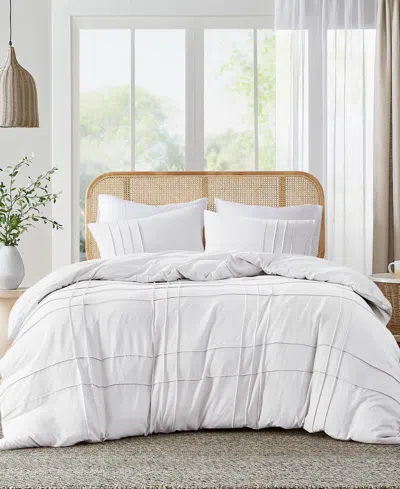 510 Design Porter Pleated 3-pc. Duvet Cover Set, Full In White