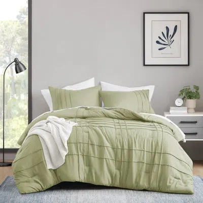 510 Design Porter Soft Washed Pinch Pleated Comforter Set In Sage