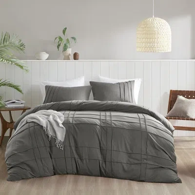 510 Design Porter Textured Duvet Cover Bedding Set In Gray