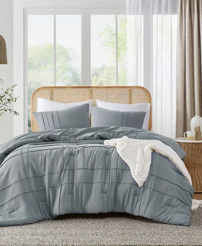 510 Design Porter Washed Pleated 2-pc. Duvet Cover Set, Twin/twin Xl In Blue Grey