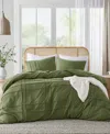 510 Design Porter Washed Pleated 2-pc. Duvet Cover Set, Twin/twin Xl In Olive Green
