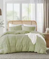 510 Design Porter Washed Pleated 2-pc. Duvet Cover Set, Twin/twin Xl In Sage