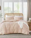 510 Design Porter Washed Pleated 3-pc. Comforter Set, Queen In Blush