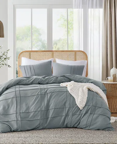510 Design Porter Washed Pleated 3-pc. Comforter Set, King In Blue Grey
