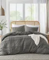 510 DESIGN PORTER WASHED PLEATED 3-PC. DUVET COVER SET, FULL/QUEEN