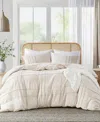 510 DESIGN PORTER WASHED PLEATED 3-PC. DUVET COVER SET, FULL/QUEEN