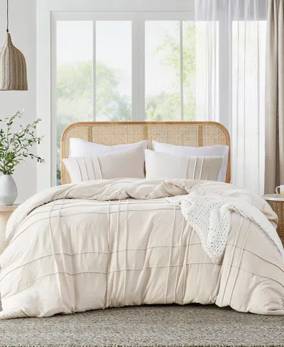 510 Design Porter Washed Pleated 3-pc. Duvet Cover Set, King/california King In Neutral