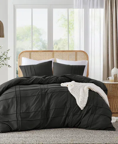 510 DESIGN PORTER WASHED PLEATED 3-PC. DUVET COVER SET, KING/CALIFORNIA KING