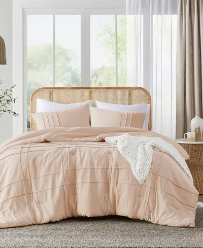 510 Design Porter Washed Pleated 3-pc. Duvet Cover Set, King In Blush