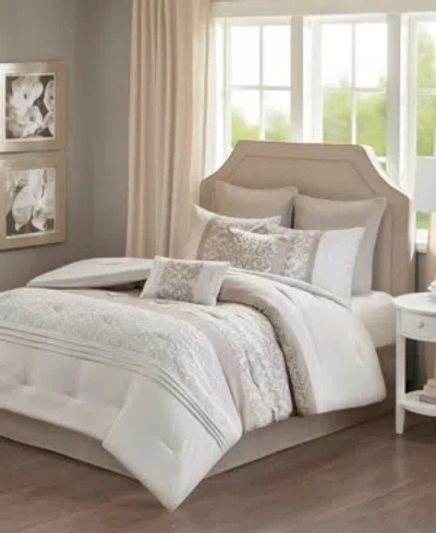 510 Design Ramsey Queen Embroidered 8 Piece Comforter Set Bedding In Neutral