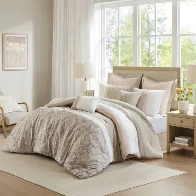 510 Design Shawnee 8-piece Microfiber Damask Comforter Set In Blush