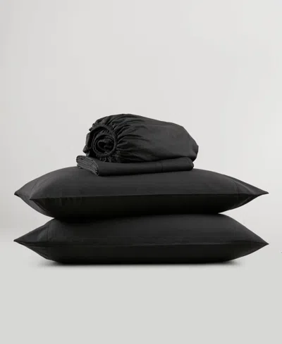 510 Design Super 144-thread Count Cotton 3-pc. Sheet Set, Twin Xl In Black