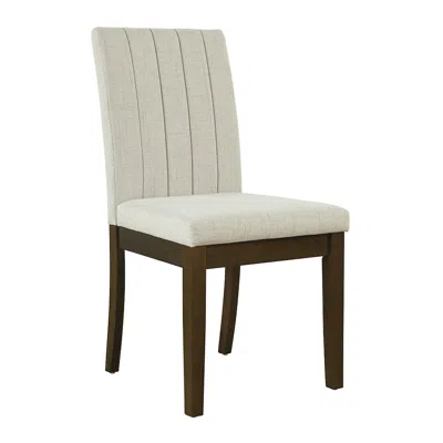 510 Design Upholstered Channel-back Dining Chair Set Of 2 In White