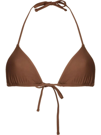 Abysse Maya Triangle Bikini Top In Brown