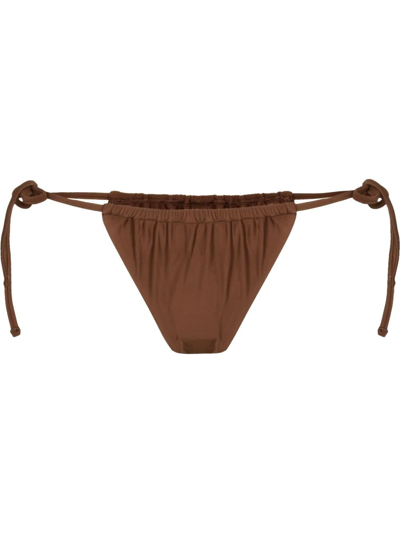 Abysse Misty Low-rise Bikini Bottoms In Brown