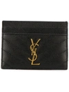 SAINT LAURENT MONOGRAM QUILTED CARDHOLDER,423291BOW0111637389