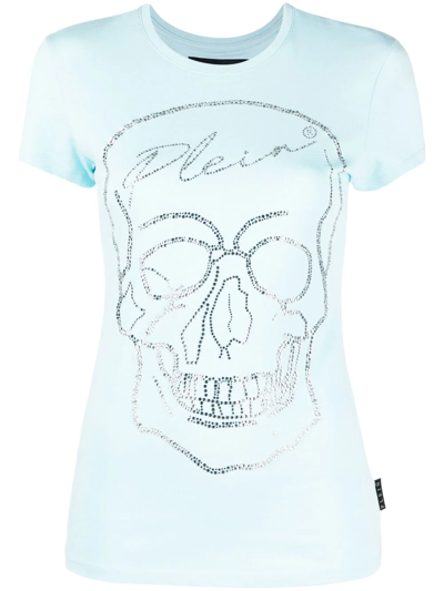Philipp Plein Skull-detail Short-sleeved T-shirt In Blue