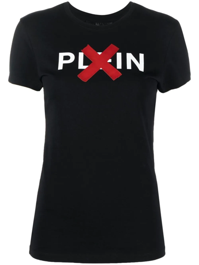 Philipp Plein Logo印花棉t恤 In Black