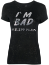 PHILIPP PLEIN LOGO-PRINT SEQUIN-DETAIL T-SHIRT