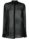 Philipp Plein Semi-sheer Button-down Shirt In Black