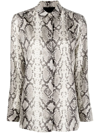 PHILIPP PLEIN SNAKESKIN-PRINT BUTTON-DOWN SHIRT