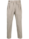 Manuel Ritz Pleat-detail Cropped Trousers In Neutrals