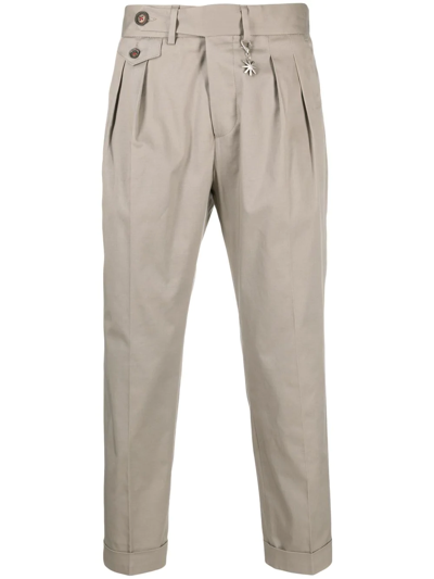 Manuel Ritz Pleat-detail Cropped Trousers In Neutrals