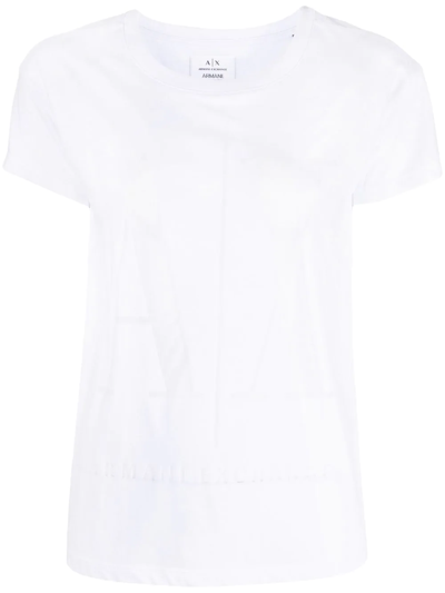 Armani Exchange Logo-print Short-sleeve T-shirt In Weiss
