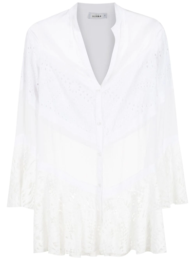 Amir Slama Sheer-panel Shirt Dress In White