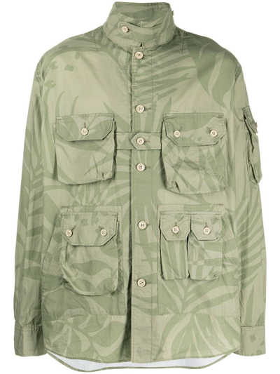 Engineered Garments Camouflage-print Shirt Jacket In Grün