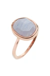 Monica Vinader 'siren' Medium Semiprecious Stone Stacking Ring In Silver/ Amazonite