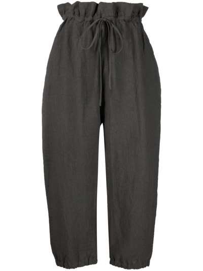 Lauren Manoogian Paperbag-waist Barrel Trousers In Grey