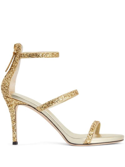 Giuseppe Zanotti Harmony 90mm Glitter Sandals In Gold
