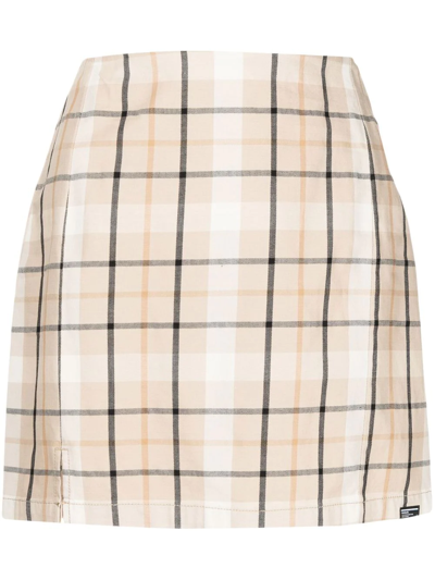 Chocoolate Checked-pattern Mini Skirt In Braun